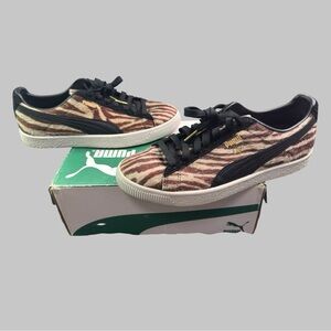 Puma Low-Top Zebra Print Sneakers - Black & Brown Men’s US Size 9